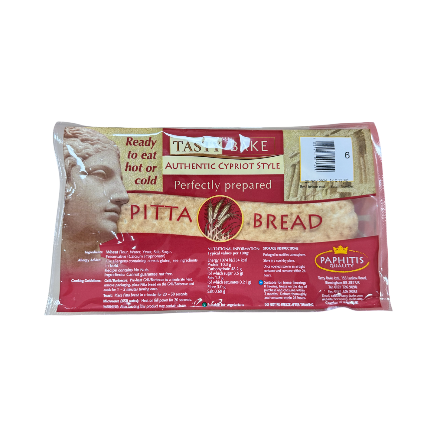 Tasty Bake Pitta Bread 6s