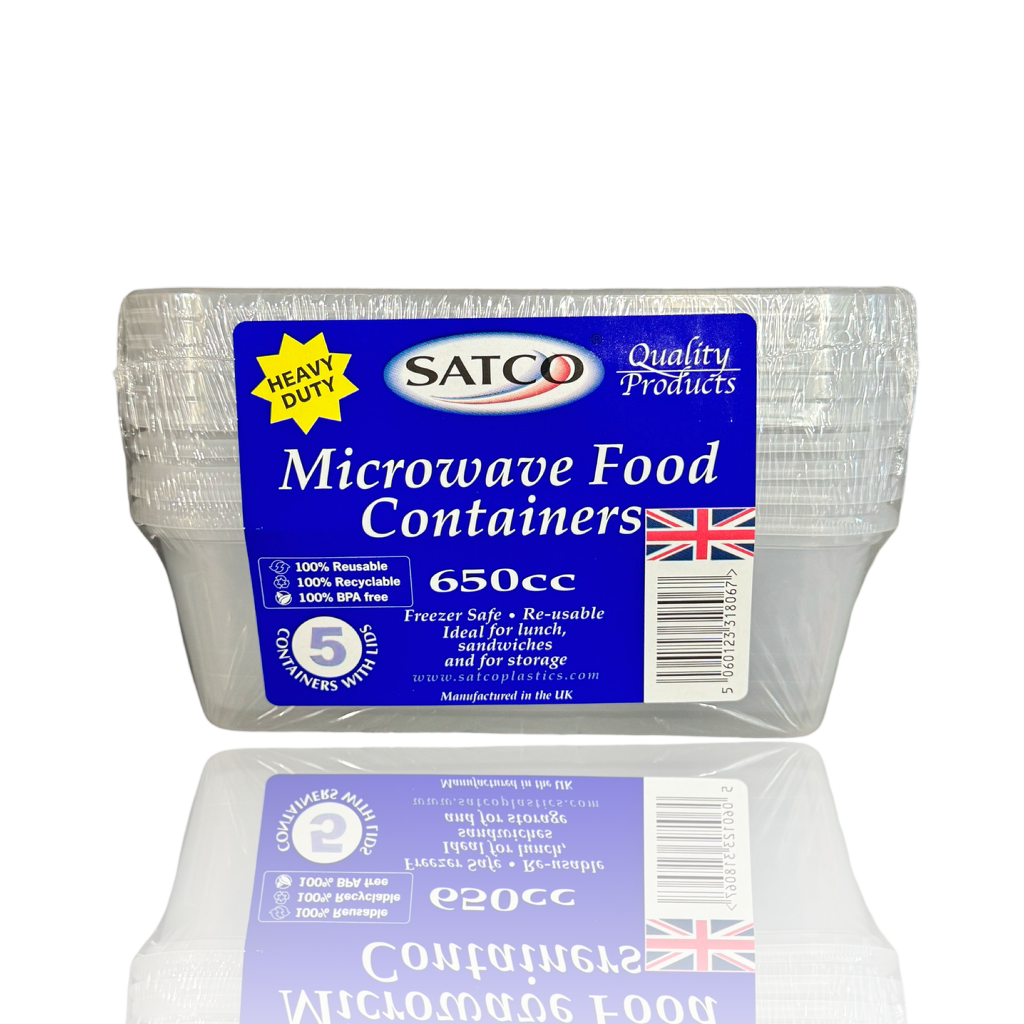 Satco 5 Microwave Conatiners + Lids 650ml