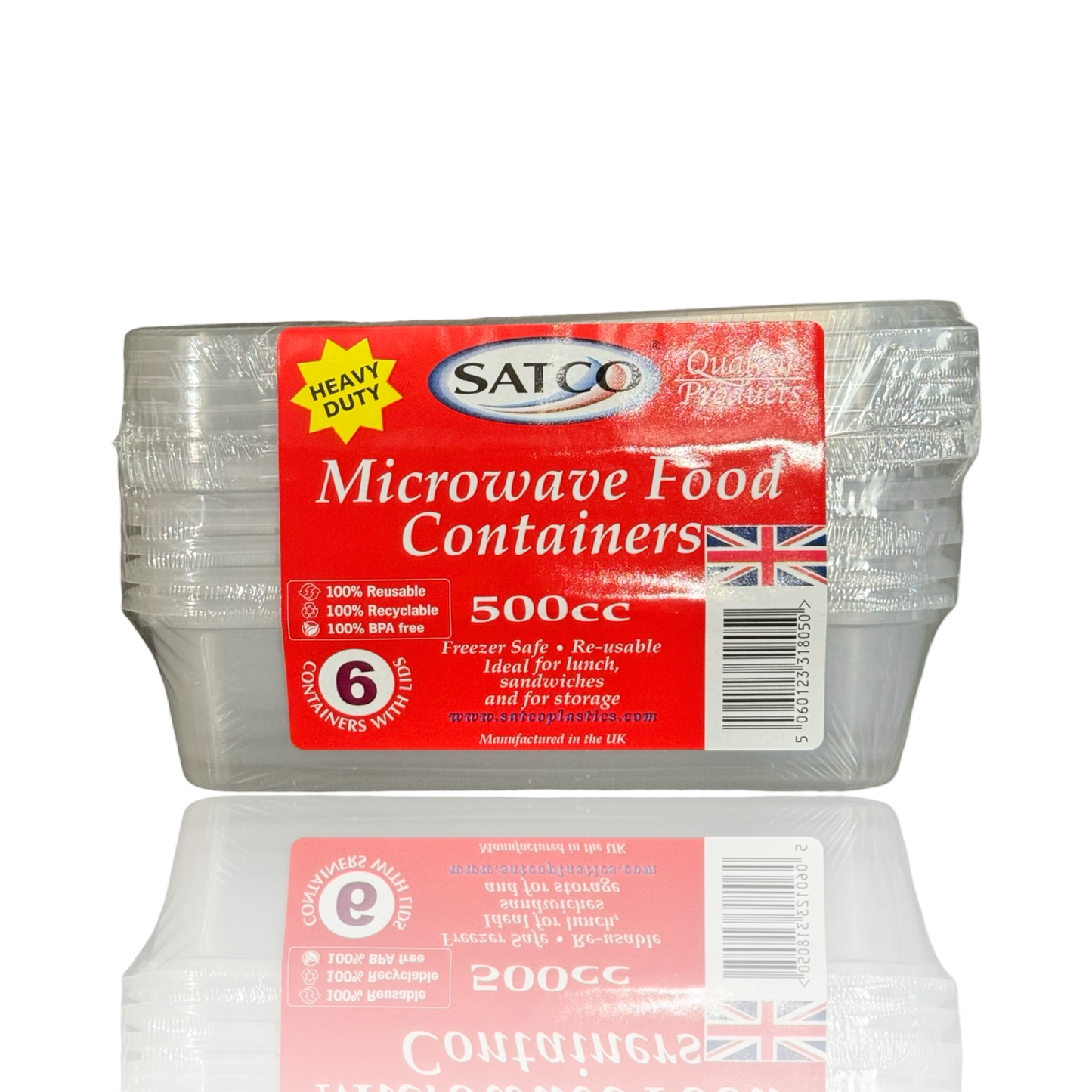 Satco 6 Microwave Containers 500ml 6 pack