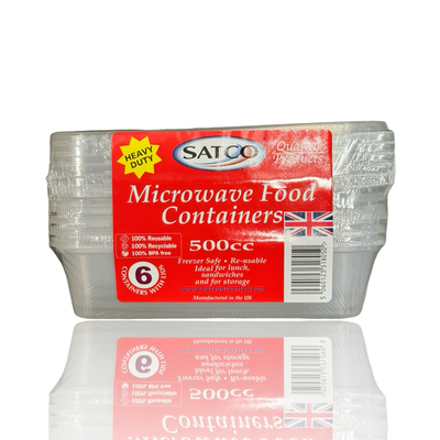 Satco 6 Microwave Containers 500ml 6 pack