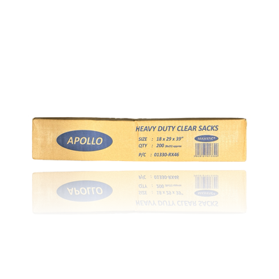 Apollo Heavy Duty Clear Bags sacks 200s 18”x29”x39”