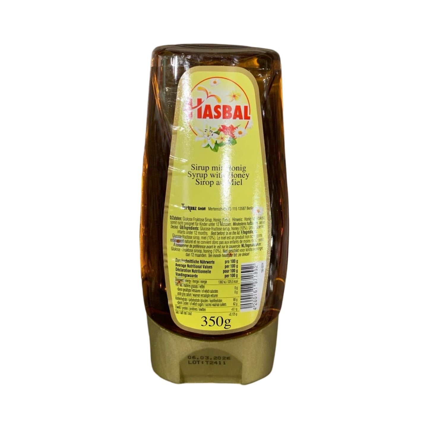 Hasbal Syrup Honey Squeezable 350g