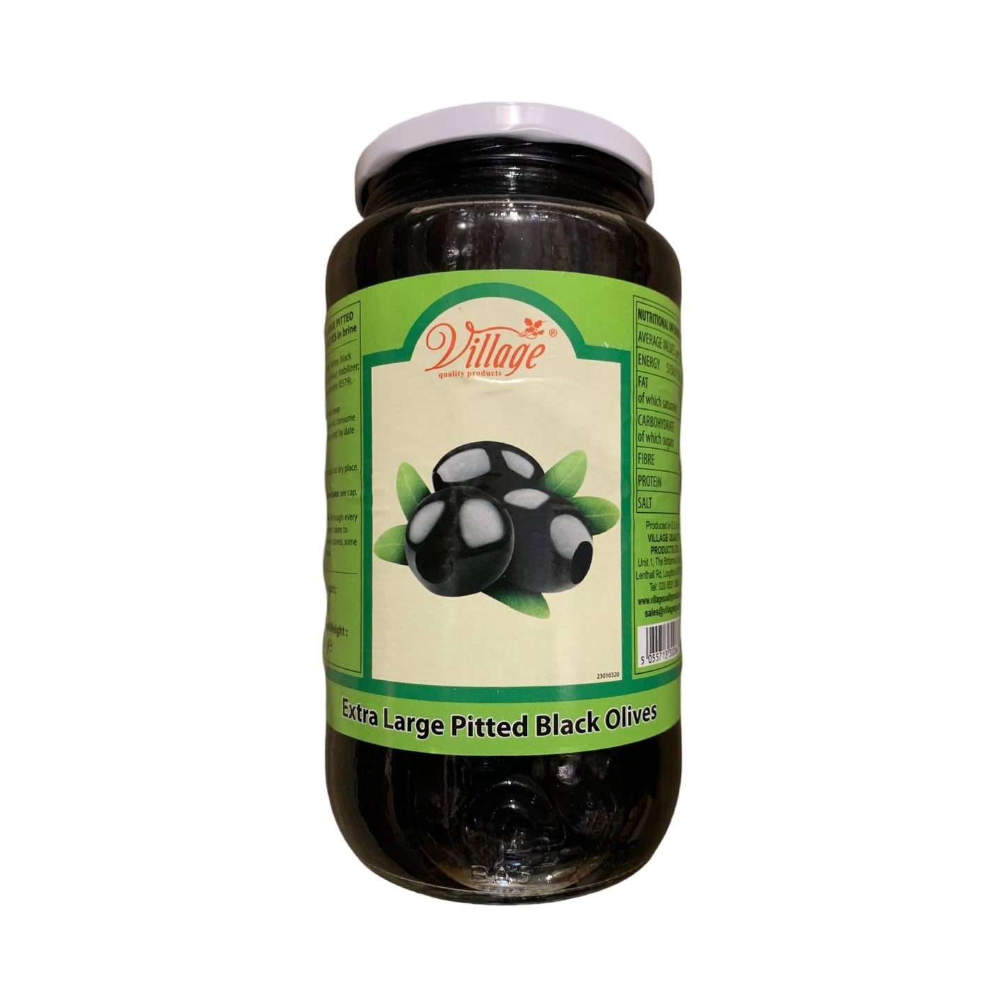 Village Pitted Extra Large Black Olives 907g